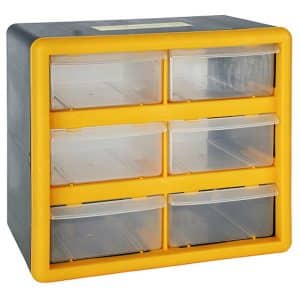 PROREGAL Cosimo Kleinteilemagazin mit 6 Schubfächer Grau/Gelb HxBxT 23