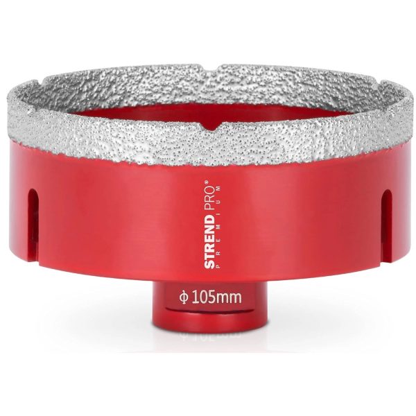 PROREGAL Diamant Bohrkronenaufsatz Premium Crystal 105 mm für Fliesen Glas Feinsteinzeug Keramik Granit Steinfliesen Winkelschleifer Flex M14
