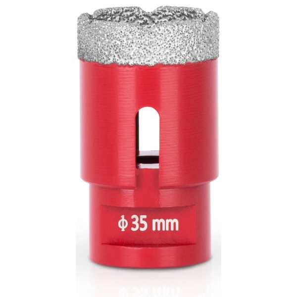 PROREGAL Diamant Bohrkronenaufsatz Premium Crystal 35 mm für Fliesen Glas Feinsteinzeug Keramik Granit Steinfliesen Winkelschleifer Flex M14