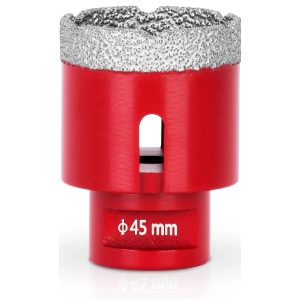 PROREGAL Diamant Bohrkronenaufsatz Premium Crystal 45 mm für Fliesen Glas Feinsteinzeug Keramik Granit Steinfliesen Winkelschleifer Flex M14