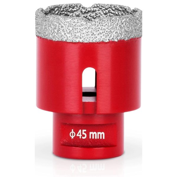 PROREGAL Diamant Bohrkronenaufsatz Premium Crystal 45 mm für Fliesen Glas Feinsteinzeug Keramik Granit Steinfliesen Winkelschleifer Flex M14
