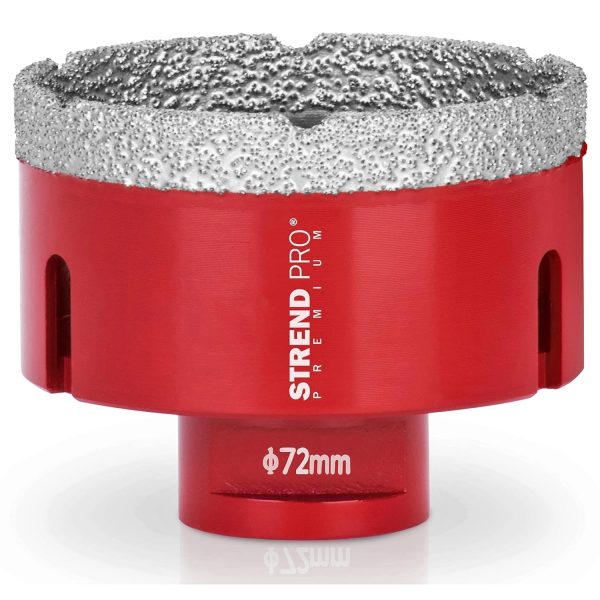 PROREGAL Diamant Bohrkronenaufsatz Premium Crystal 72 mm für Fliesen Glas Feinsteinzeug Keramik Granit Steinfliesen Winkelschleifer Flex M14