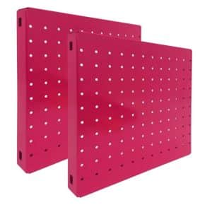 PROREGAL Doppelpack 2x Memoboard aus Stahl Gelocht HxBxT 30 x 30 x 3