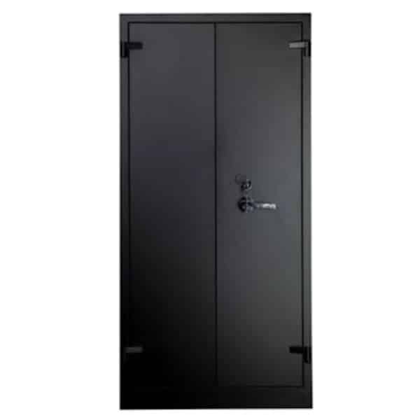 PROREGAL Feuerschutzschrank Shark 5 Ordernhöhen HxBxT 195 x 95 x 55 cm Schwarz