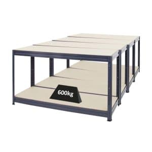 PROREGAL Mega Deal 4x Höhenverstellbare Werkbank DINO 90x160x60cm Traglast 600kg Grau