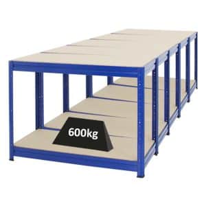 PROREGAL Mega Deal 5x Höhenverstellbare Werkbank Dino HxBxT 90 x 120 x 60 cm Traglast 600 kg Blau