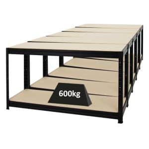 PROREGAL Mega Deal 5x Höhenverstellbare Werkbank Dino HxBxT 90 x 160 x 60 cm Traglast 600 kg Schwarz