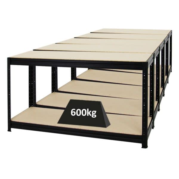 PROREGAL Mega Deal 5x Höhenverstellbare Werkbank Dino HxBxT 90 x 160 x 60 cm Traglast 600 kg Schwarz