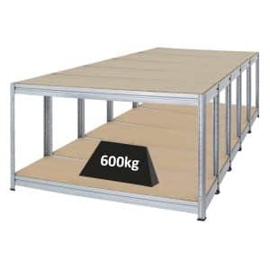 PROREGAL Mega Deal 5x Höhenverstellbare Werkbank Dino HxBxT 90 x 160 x 60 cm Traglast 600 kg Verzinkt