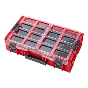 PROREGAL QBRICK Sortimentskasten One 2XL HxBxT 17 x 58 x 39 cm 3 Fächer Mit Deckgriff Mit Klemmverschlüsse Rot