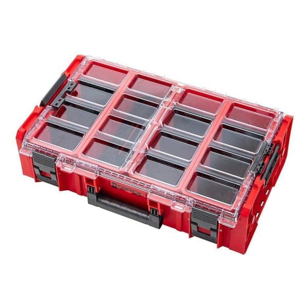 PROREGAL QBRICK Sortimentskasten One 2XL HxBxT 17 x 58 x 39 cm 3 Fächer Mit Deckgriff Mit Klemmverschlüsse Rot