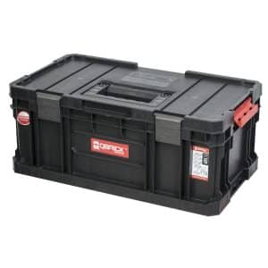 PROREGAL QBRICK Werkzeugkasten Two Toolbox HxBxT 22 x 53 x 31 cm 2 Trennstege 26 Liter Mit Deck & Teleskopgriffe Mit Klemmverschlüsse Metall Schwarz