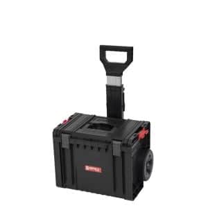 PROREGAL QBRICK Werkzeugtrolley Pro HxBxT 39 x 45 x 69 cm 28 Liter Mit Deck & Teleskopgriffe Mit Klemmverschlüsse Mit 2 Gummiräder Metall Schwarz
