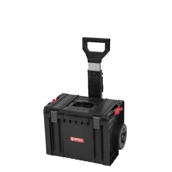 PROREGAL QBRICK Werkzeugtrolley Pro HxBxT 39 x 45 x 69 cm 28 Liter Mit Deck & Teleskopgriffe Mit Klemmverschlüsse Mit 2 Gummiräder Metall Schwarz