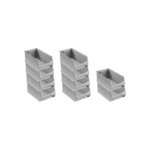 PROREGAL SparSet 10x Graue Sichtlagerbox 4