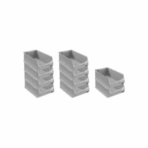 PROREGAL SparSet 10x Graue Sichtlagerbox 5