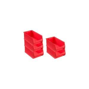PROREGAL SparSet 5x Rote Sichtlagerbox 4