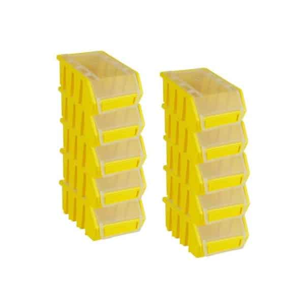 PROREGAL SuperSparSet 10x Sichtlagerbox 2 mit Deckel HxBxT 7
