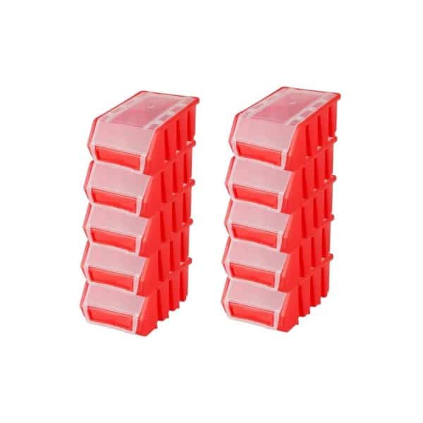 PROREGAL SuperSparSet 10x Sichtlagerbox 2 mit Deckel HxBxT 7