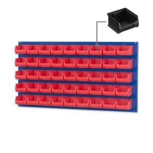 PROREGAL Trägersystem Blaue Systemplatte mit 45 x Leitfähigen Sichtlagerboxen 1