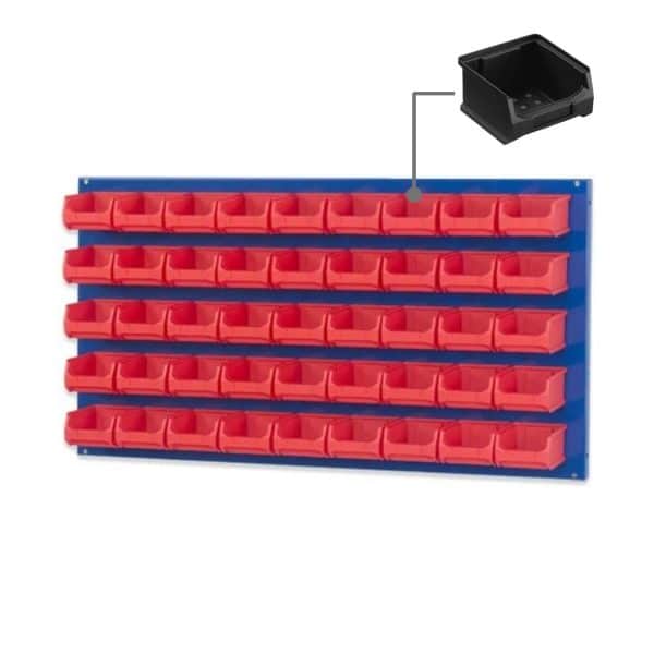 PROREGAL Trägersystem Blaue Systemplatte mit 45 x Leitfähigen Sichtlagerboxen 1