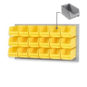 PROREGAL Trägersystem Graue Systemplatte mit 18 x Grauen Sichtlagerboxen 3