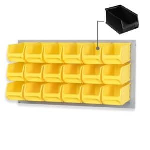 PROREGAL Trägersystem Graue Systemplatte mit 18 x Leitfähigen Sichtlagerboxen 3
