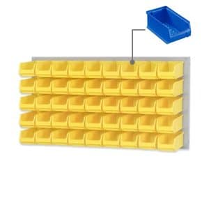 PROREGAL Trägersystem Graue Systemplatte mit 45 x Blauen Sichtlagerboxen 2