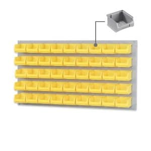 PROREGAL Trägersystem Graue Systemplatte mit 45 x Grauen Sichtlagerboxen 1