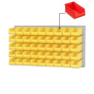 PROREGAL Trägersystem Graue Systemplatte mit 45 x Roten Sichtlagerboxen 2
