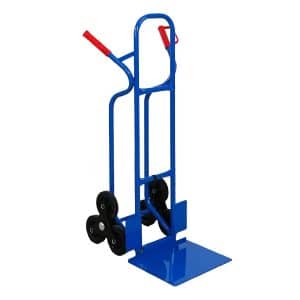 PROREGAL Treppensteiger RAGNAR Mit XXL Klappbarer Schaufel 117 x 60 x 60 cm Tragkraft 250 kg 3 Vollgummireifen Stahlrahmen Blau