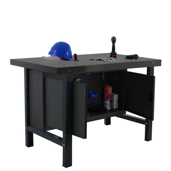PROREGAL Werkbank Buffalo Metal mit Schrank HxBxT 83 x 120 x 73 cm Traglast 600 kg Anthrazit