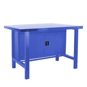 PROREGAL Werkbank Buffalo Metal mit Schrank HxBxT 83 x 180 x 73 cm Traglast 600 kg Blau