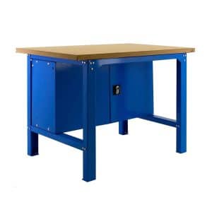PROREGAL Werkbank Buffalo Wood mit Schrank HxBxT 87 x 120 x 75 cm Traglast 600 kg Blau