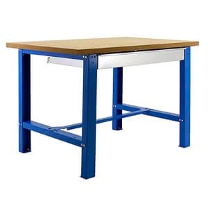 PROREGAL Werkbank Buffalo Wood mit Schublade HxBxT 87 x 180 x 75 cm Traglast 600 kg Blau