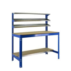PROREGAL Werkbank Buffalo mit Frontablage HxBxT 84 x 90 x 61 cm Traglast 400 kg Blau