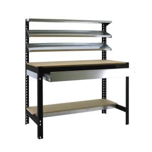 PROREGAL Werkbank Buffalo mit Frontablage und Schubfach HxBxT 84 x 120 x 61 cm Traglast 600 kg Anthrazit