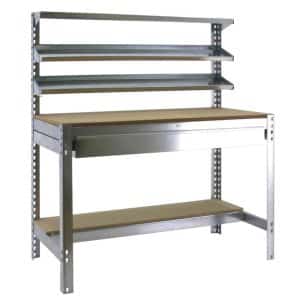 PROREGAL Werkbank Buffalo mit Frontablage und Schubfach HxBxT 84 x 90 x 61 cm Traglast 400 kg Verzinkt
