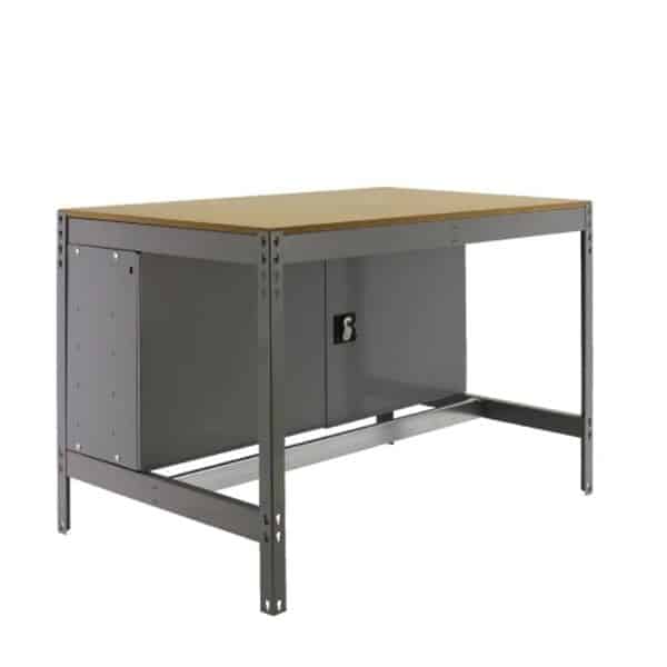 PROREGAL Werkbank Buffalo mit Schrank HxBxT 84 x 90 x 61 cm Traglast 400 kg Grau