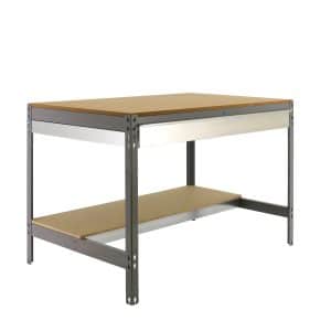 PROREGAL Werkbank Buffalo mit Schubfach HxBxT 84 x 120 x 76 cm Traglast 600 kg Grau