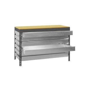 PROREGAL Werkbank Buffalo mit Schubfächern HxBxT 84 x 120 x 76 cm Traglast 600 kg Anthrazit