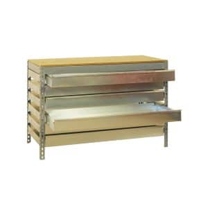PROREGAL Werkbank Buffalo mit Schubfächern HxBxT 84 x 120 x 76 cm Traglast 600 kg Grau