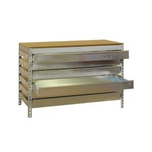 PROREGAL Werkbank Buffalo mit Schubfächern HxBxT 84 x 120 x 76 cm Traglast 600 kg Verzinkt