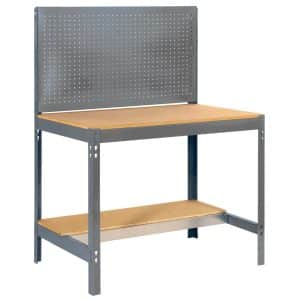 PROREGAL Werkbank Buffalo mit Werkzeugwand HxBxT 84 x 120 x 61 cm Traglast 600 kg Grau
