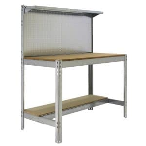 PROREGAL Werkbank Buffalo mit Werkzeugwand und Ablage HxBxT 84 x 90 x 61 cm Traglast 400 kg Verzinkt