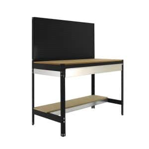 PROREGAL Werkbank Buffalo mit Werkzeugwand und Schubfach HxBxT 84 x 120 x 61 cm Traglast 600 kg Anthrazit