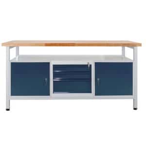 PROREGAL Werkbank Giant Rhino mit Ablagefach 3 Schubladen 2 Türen HxBxT 84 x 170 x 60 cm Traglast 500 kg Lichtgrau Anthrazitgrau