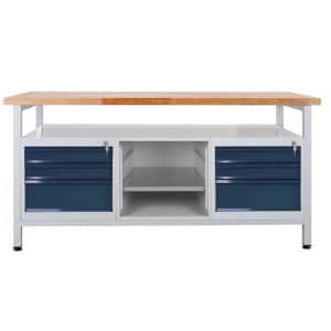 PROREGAL Werkbank Giant Rhino mit Ablagefach 6 Schubladen Regalfach HxBxT 84 x 170 x 60 cm Traglast 500 kg Lichtgrau Anthrazitgrau