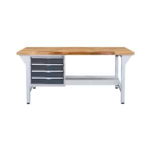 PROREGAL Werkbank Rhino Plus mit 4 Schubladen HxBxT 84 x 150 x 70 cm Traglast 500 kg Lichtgrau Anthrazitgrau