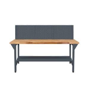 PROREGAL Werkbank Rhino Plus mit Lochplatte HxBxT 131 x 150 x 70 cm Traglast 500 kg Anthrazitgrau